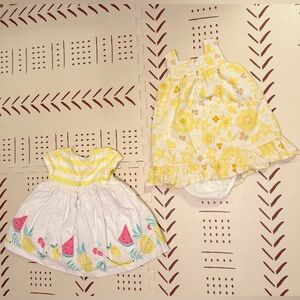 Bundle of 2 summery baby girl dresses 12-18mo